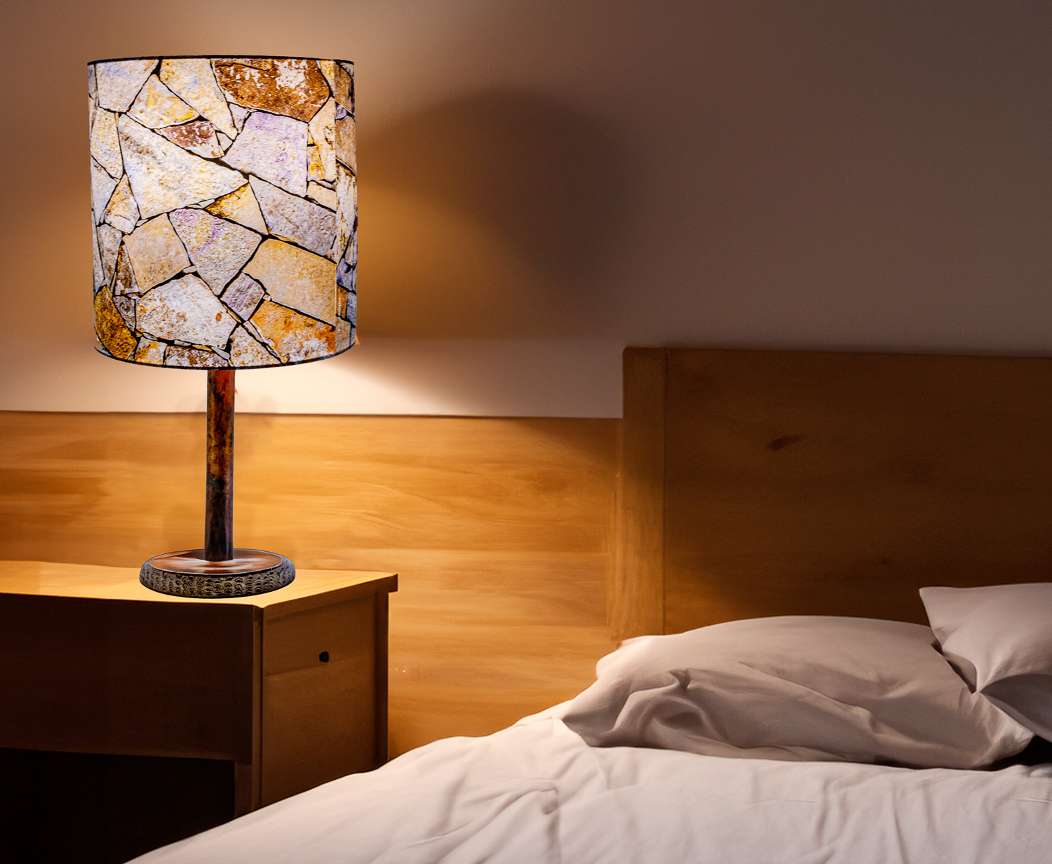 Table lamps work well on bedside tables